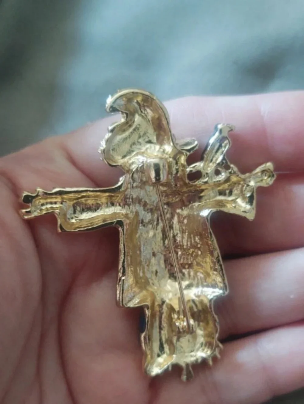 Enamel Scarecrow Brooch